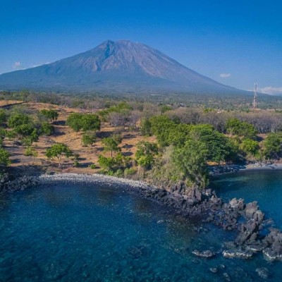 Mount Agung Drone View in Tulamben thumbnail