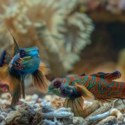Couple of Mandarin Fishes on the White Sand floor of Mandarin Point thumbnail