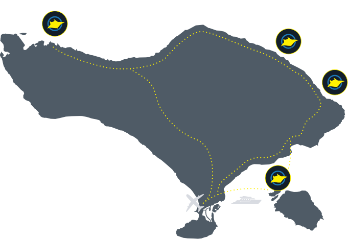 Bali Map with Dive Center