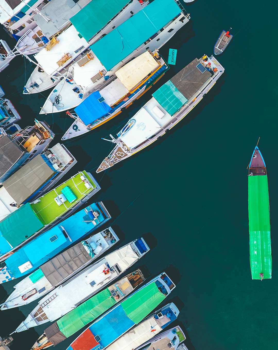Aerial view of Labuan Bajo Marina