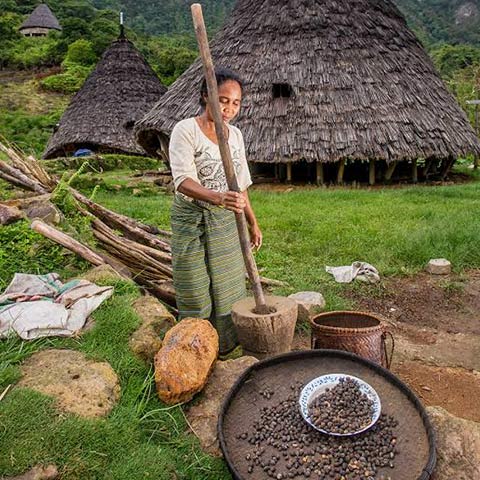 Manual Coffee Beans Grinding