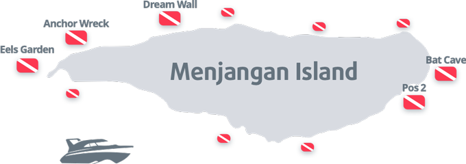 Menjangan Dive Sites Map