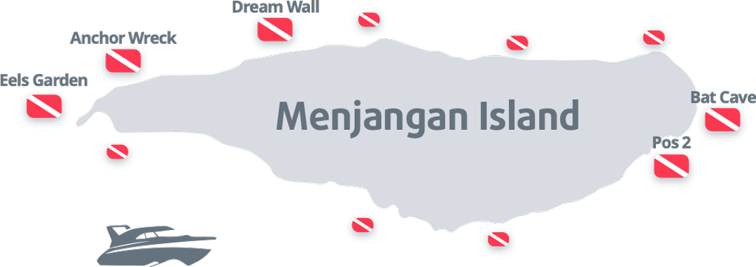 Menjangan Dive Sites Map