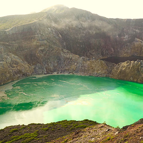 Beautiful View on one of the Three Lakes of Kelimutu