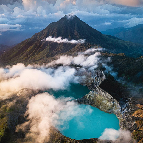 Mount Kelimutu From the Sky