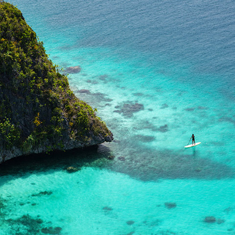 Paddling Between Wayag Karst Islands